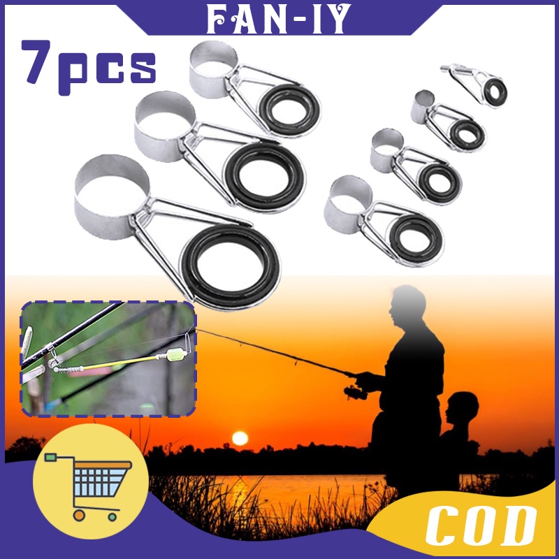 7PCS RING GUIDE JORAN TELESKOPIK BAJA TAHAN KARAT / CINCIN JORAN ANTENA / AKSESORIS JORAN PANCING