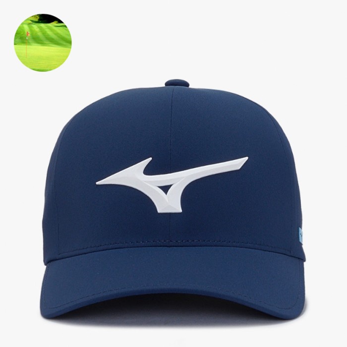 TERLARIS TOPI GOLF MIZUNO TOUR DELTA FITTED NAVY NEW ORIGINAL