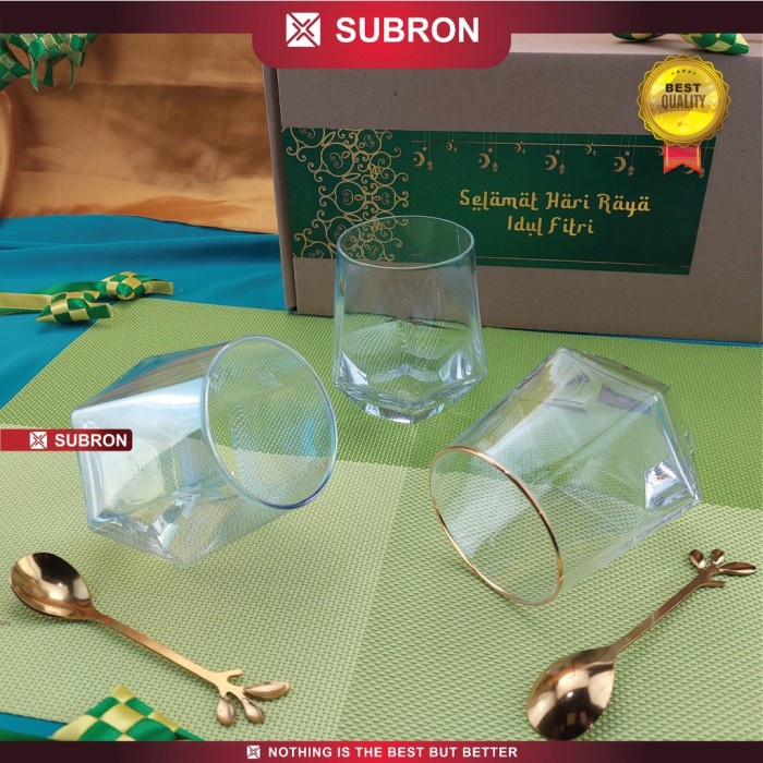 

party- SUBRON Hampers gelas kaca cantik Lebaran Idul Fitri kado hadiah gift p