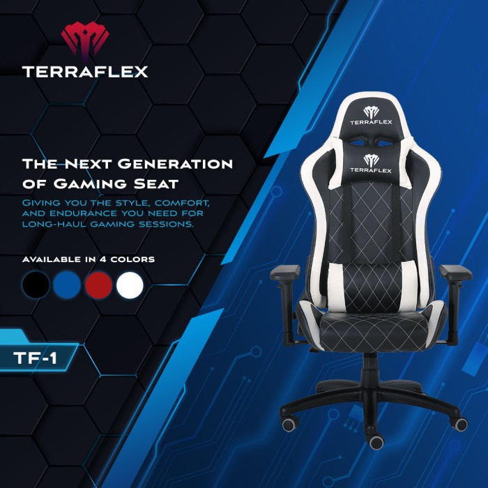 Terraflex Tf-1 Gaming Chair Kursi - Black/White