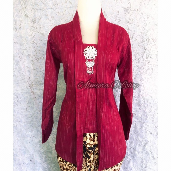 New Baju Atasan Saja Kebaya Lurik Wanita Jawa Polos Modern Readyy