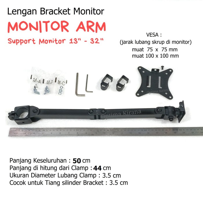 PREMIUM PART BRACKET ZD ZL : Lengan Monitor Arm Plat VESA Standing Meja Desk
