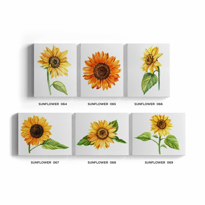 NEW Lukisan Dekorasi sunflower Poster Kanvas Hiasan Dinding bunga matahari