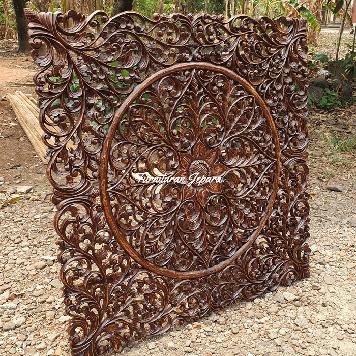 HEMAT Hiasan Dinding Dekorasi Panel Ukir Kayu Jati Jepara