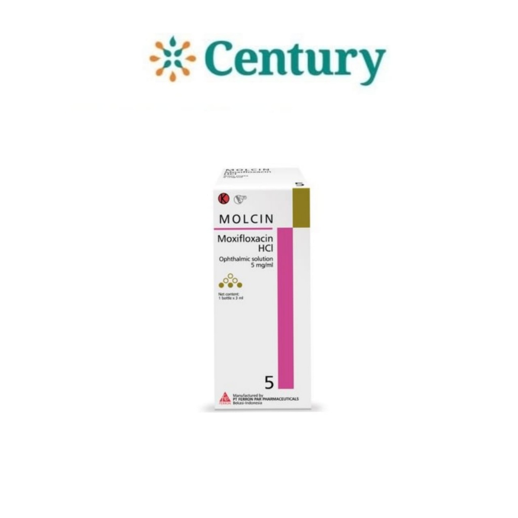 MOLCIN 0.5 ML TETES MATA 3 ML / MOLCIN 0.5 ML EYE DROPS 3 ML / MOXIFLOXACIN HCL / Terapi Keratitis B