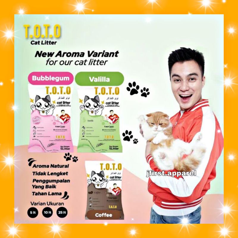 PASIR KUCING TOTO 25 LITER PASIR GUMPAL WANGI PASIR TOTO 25L
