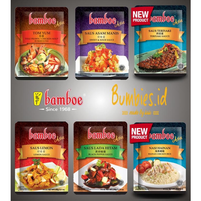 

JR951 Bumbu Bamboe Asia 7 Varian Rasa saus Asam Manis tom yum lada hitam Tomyam Tomyum Bumbu Dapur