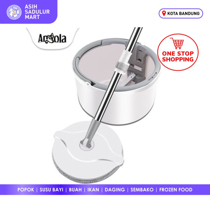 PREMIUM Angola Spin Mop D31 Alat Pel Praktis Lantai Kain Pel Alat Pembersih
