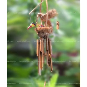 PREMIUM hiasan gantung bambu/hiasan taman suara/gantungan hiasan burung