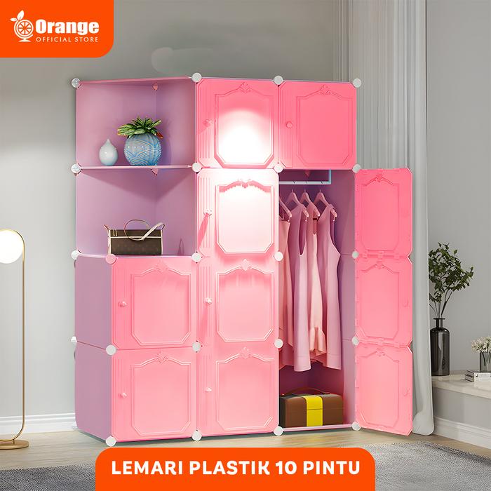 PREMIUM GHL - Lemari Plastik PVC 10 Pintu 2 Rak 1 Gantungan / Lemari Plastik Portable