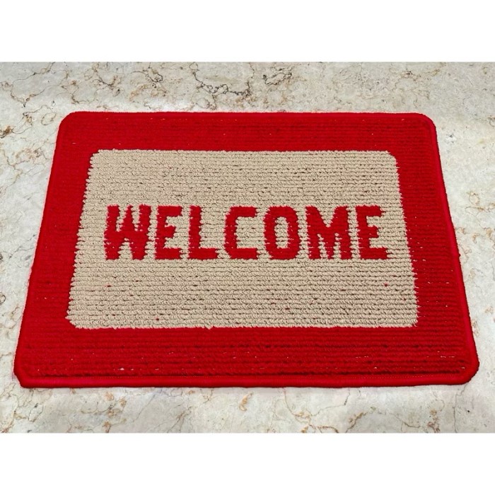 PREMIUM Keset WELCOME Besar Jumbo 50 x 75 cm panjang depan rumah / pintu masuk