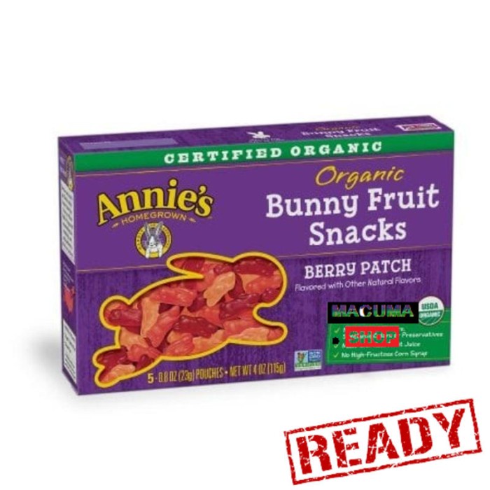 

ANNIE'S ORGANIC BUNNY FRUIT SNACKS BERRY PATCH 115 GR / ANNIES