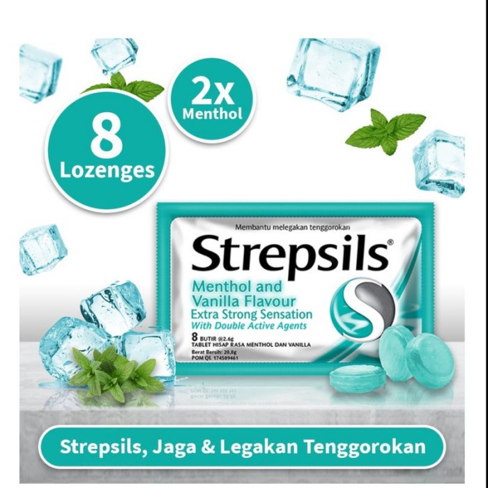 

STREPSILS MENTHOL AND VANILLA FLAVOUR 12'S SACHET / PERMEN STREPSILS
