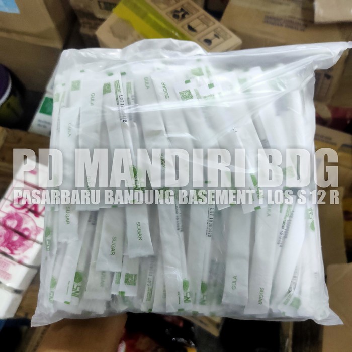 

Lezat- GULA PUTIH STICK SACHET HOTEL CAFE RESTO 7 GR ISI 250 PCS