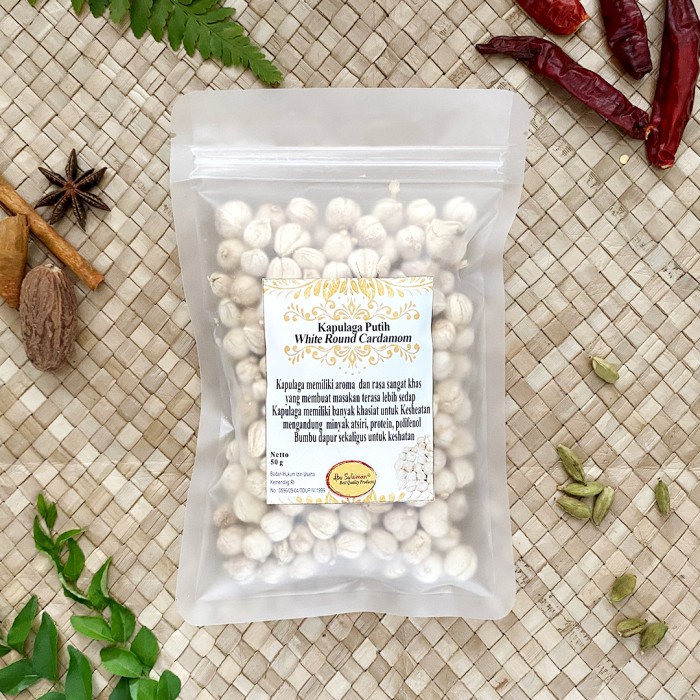 

Lezat- Kapulaga Putih Super pack / White Round Cardamom Pilihan Abu Sulaiman