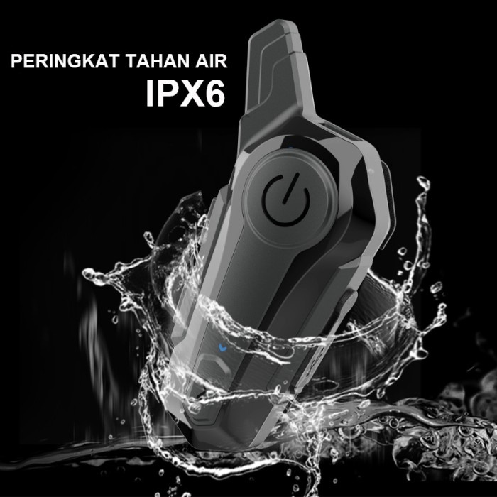 ZACRO E1 Intercom helm Bluetooth 5.0 FM Radio intercom dua arah