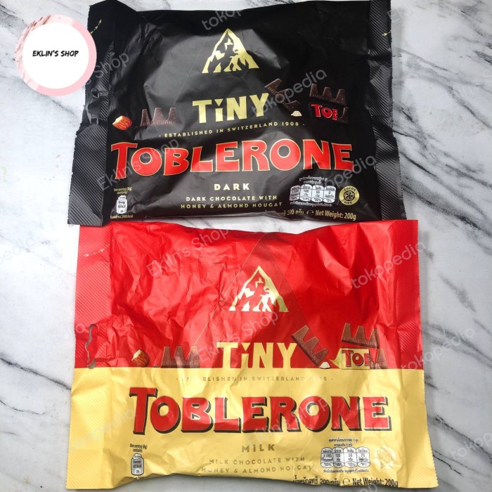 

toblerone tiny mini milk chocolate - dark chocolate 200g/cokelat impor
