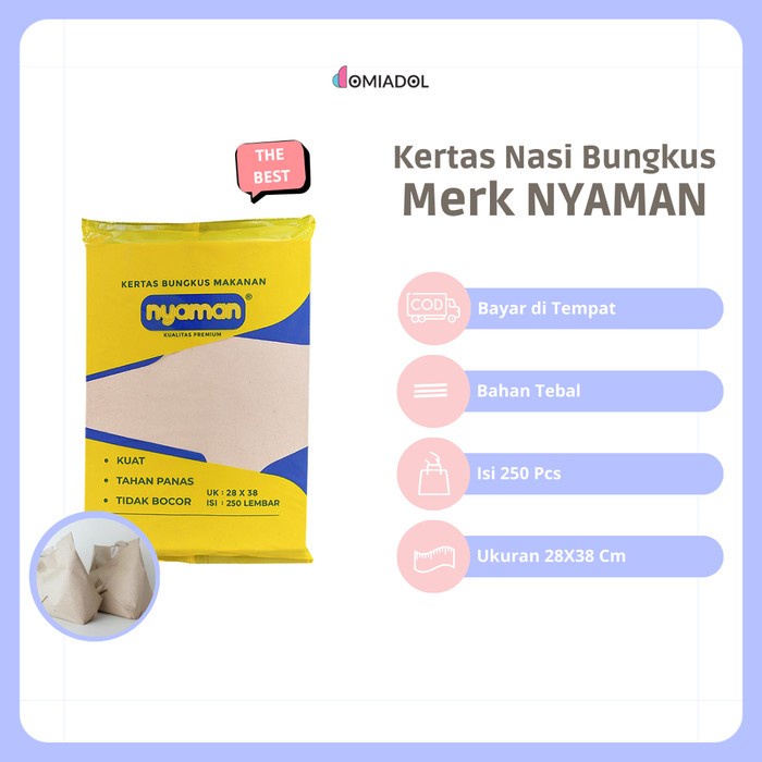 

(GoodSeller) Kertas Nasi Coklat Premium 28x38 Cm - 250 Pcs