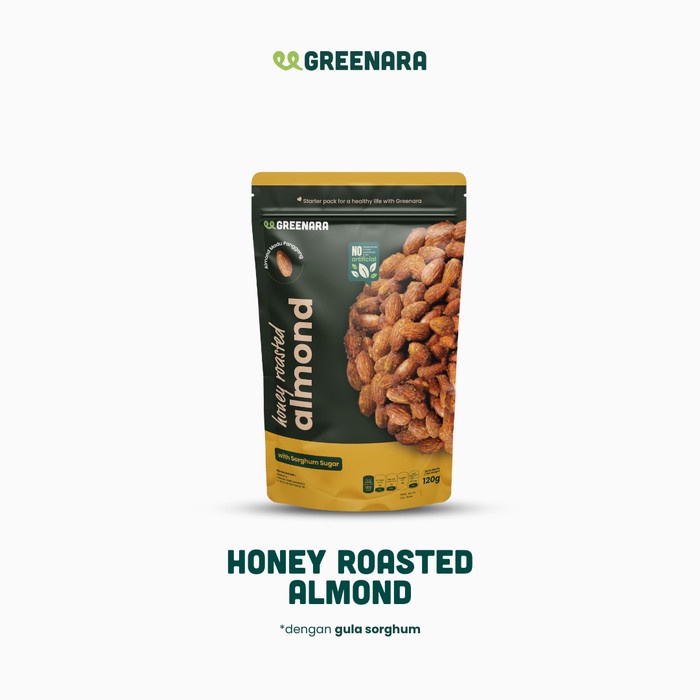 

Combo Almond - Greenara Dark Chocolate Almond 120g dan Honey Roasted Almond 120g