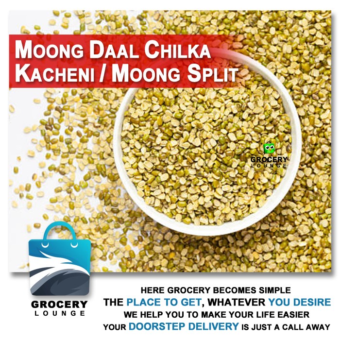 

Moong Daal Chilka - Daal Kacheni - Moong Split - Kacang Hijau Belah