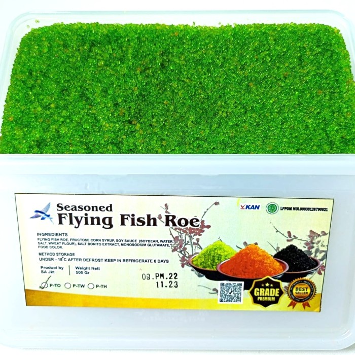 

Lezat- Tobiko / Telur Ikan Terbang Grade A 500g