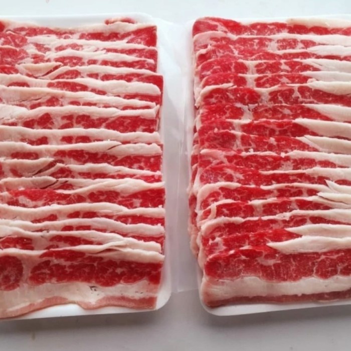 

Lezat- shortplate slice beef / daging yoshinoya yakiniku shabu suki 500gr