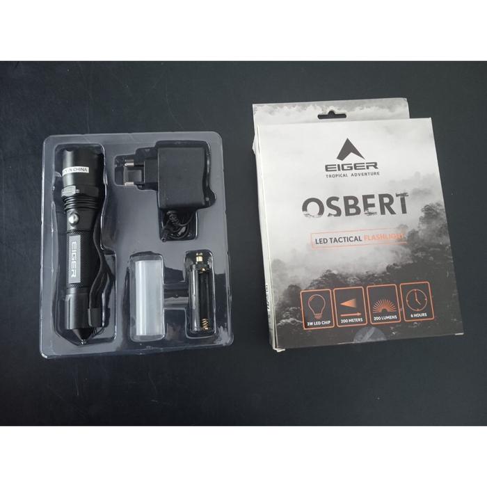 Senter Camping Eiger Outdoor 910005353 Black Osbert Flashlight Best Seller