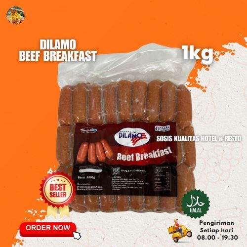 

Lezat- DILAMO BEEF BREAKFAST SOSIS SAPI HALAL PREMIUM 1KG