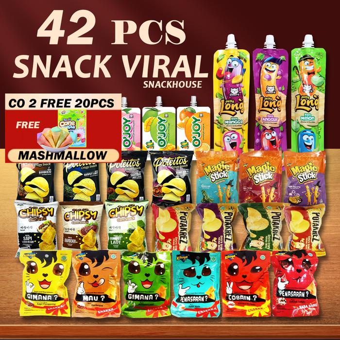 

Paket Ramadan 42Pcs Snack Murah Potato Chips Keripik Kentang Jajanan Murah Food Marshmallow Snacks