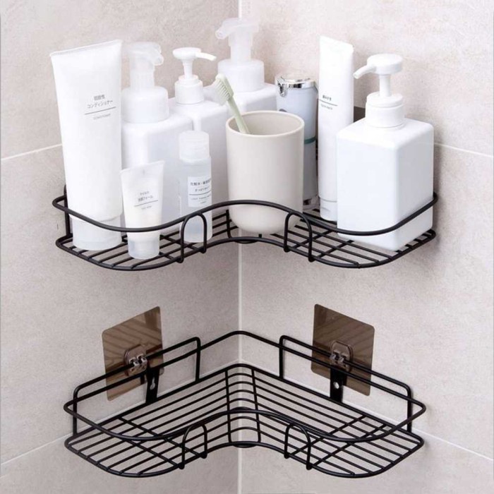 RAK TEMPAT SABUN TEMPEL SUDUT POJOK DINDING TEMBOK KAMAR MANDI TOILET