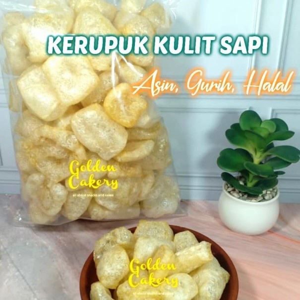 

Kerupuk Kulit Sapi Matang Asli / Dorokdok Renyah Asin