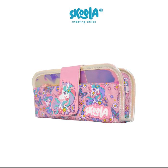 

TERLARIS Skoola Tempat Pensil Lipat 3 Pencil Case Threefold Stationery Anak Perempuan Laki - Laki