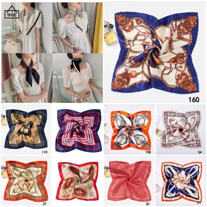 Syal Fashionable Sutra Syal Leher Syal Tas Syal 50X50 Scarf Satin