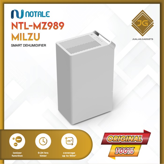 Dehumidifier Notale Milzu Smart Dehumidifier 20L/hari - Garansi Resmi