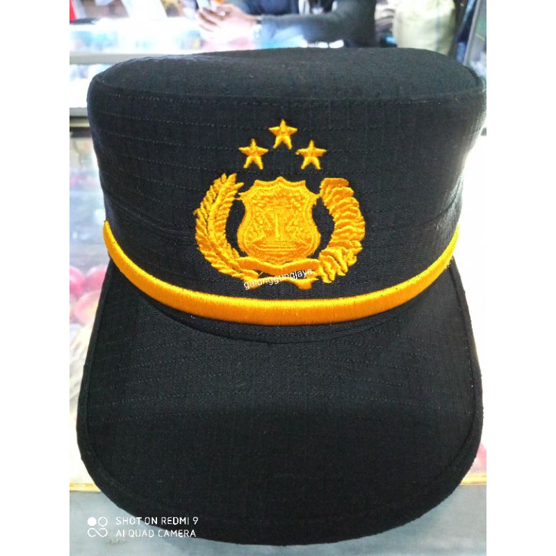JaminanBaru- Topi komando PAMA polri Hitam