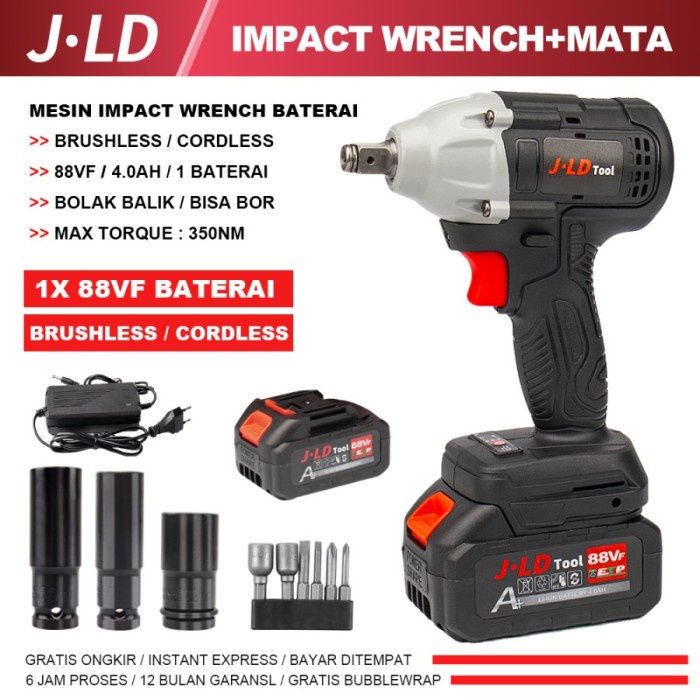 Cordless Impact Wrench Jld 48volt Mesin Bor Impact JLD Toosl 48s