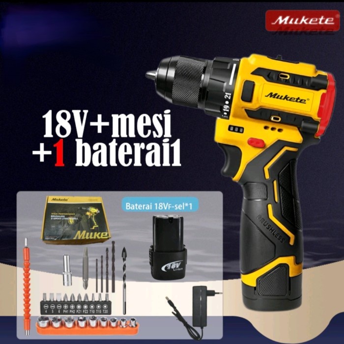 Mukete Bor Cordless Brushless 18v
