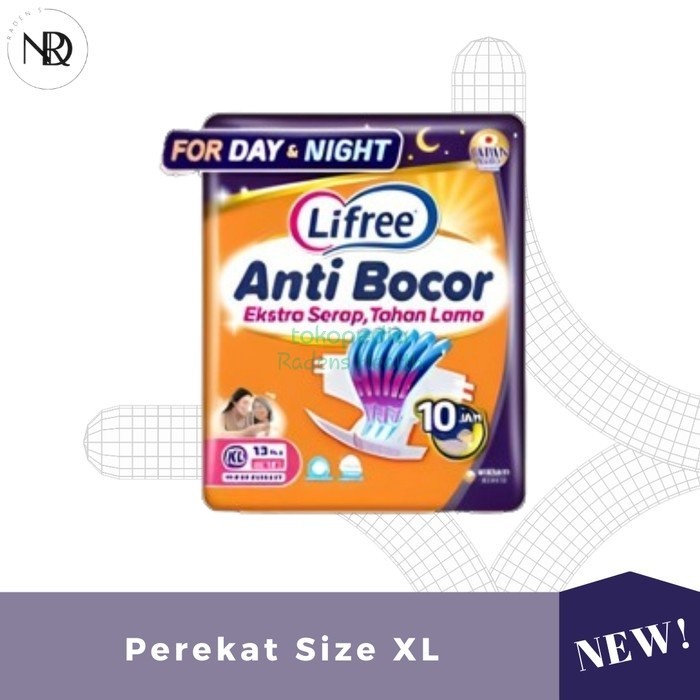 Lifree Popok Perekat Menyerap dan Kering XL - Popok Dewasa Perekat