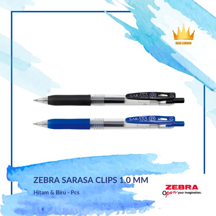 

Pulpen Sarasa Clips Zebra Pen 1.0 mm - Biru/ Hitam - Pcs