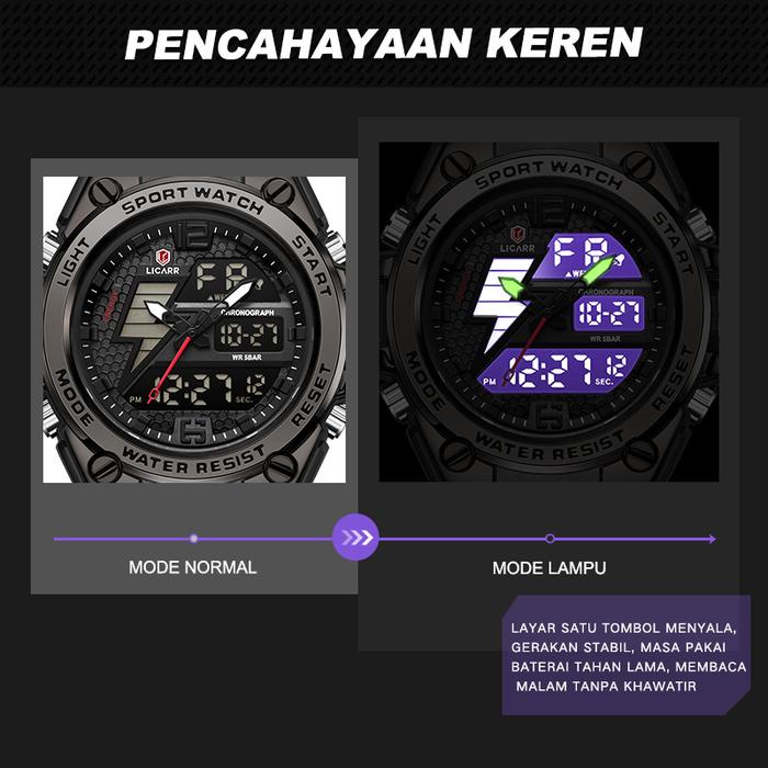 TERBARU.. LICARR JAM TANGAN PRIA BERMEREK JAM TANGAN OLAHRAGA KUARSA KASUAL KEDAP AIR DIGITAL