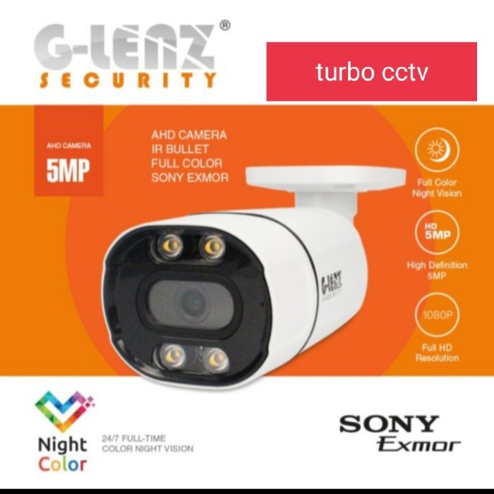 Camera CCTV Outdoor ColorVu 5Mp Glenz Siang Malam Berwarna