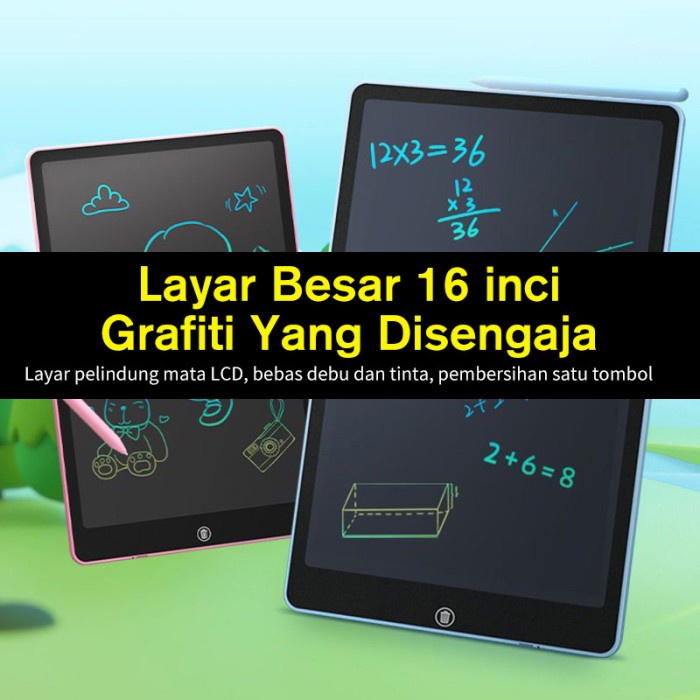 Writing Tablet Lcd 16 Inch Warna Drawing Tablet Papan Tulis Anak