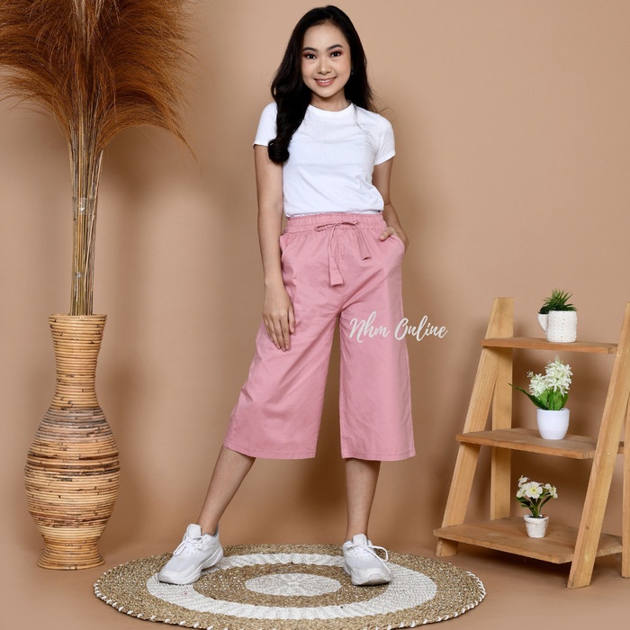 CELANA KULOT PENDEK WANITA POLOS CELANA PENDEK 7/8 KATUN STRETCH