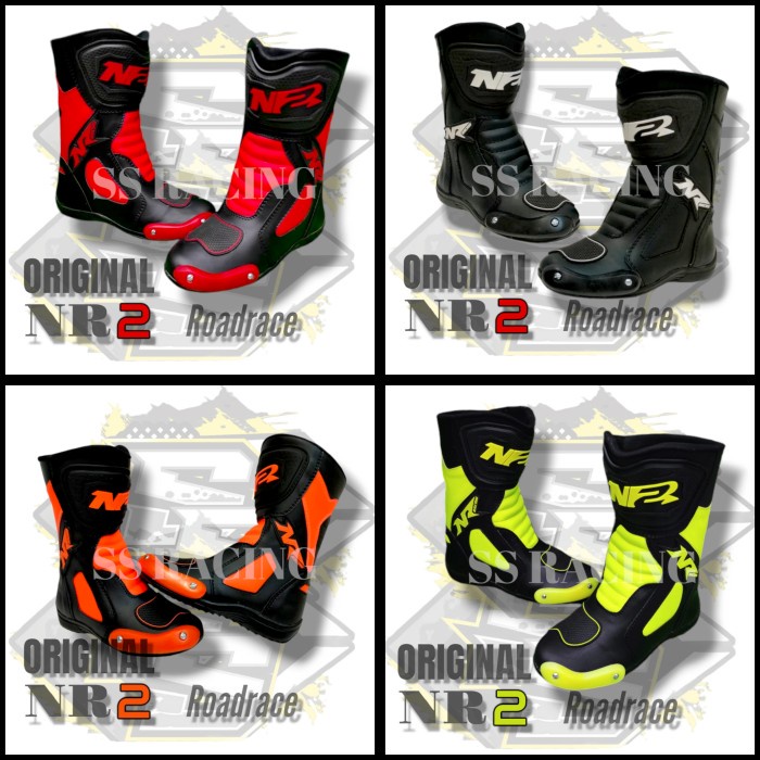 sepatu balap Roadrace anak hitam hijau stabilo baru