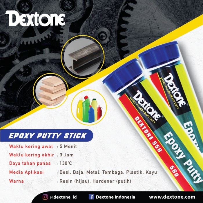Lem Besi Epoxy Putty Stick Dextone General 56GR