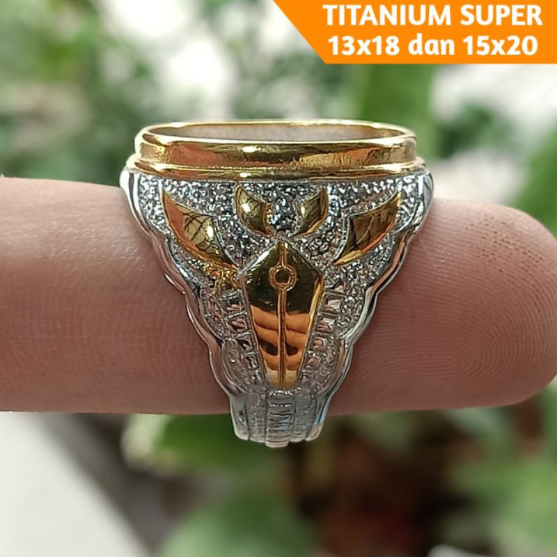 Ring Titanium Super Ukir 20X15 Dan 18X13