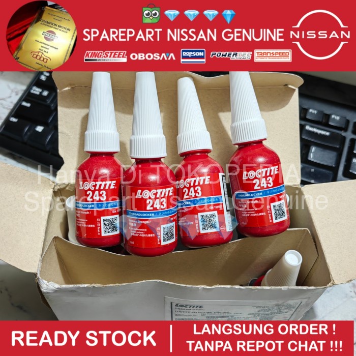 Lem Baut Mur Thread Locker LOCTITE 243 BIRU 10ml Medium Strength ORI