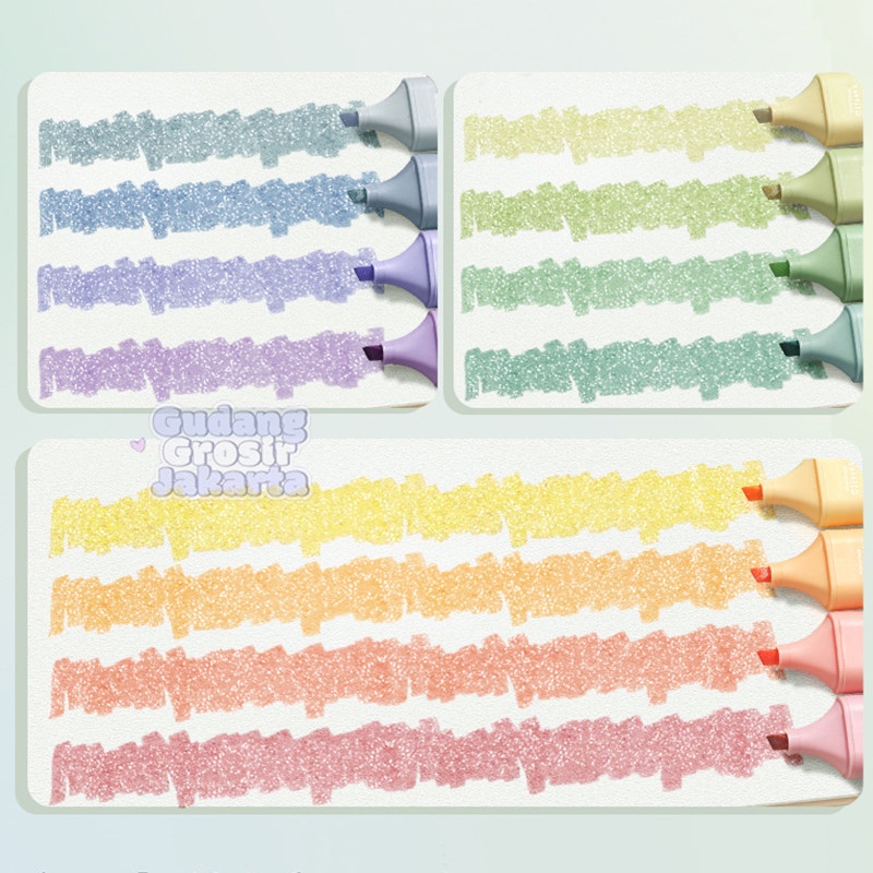 

4Pcs Glitter Highlighter / Pen Bujo Journaling Hiasan Gliter Bolpen Warna Bullet Deco Diy Scrapbook