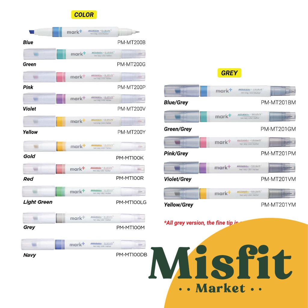 

Kokuyo Mark+ Two Way Highlighter Marker Pen