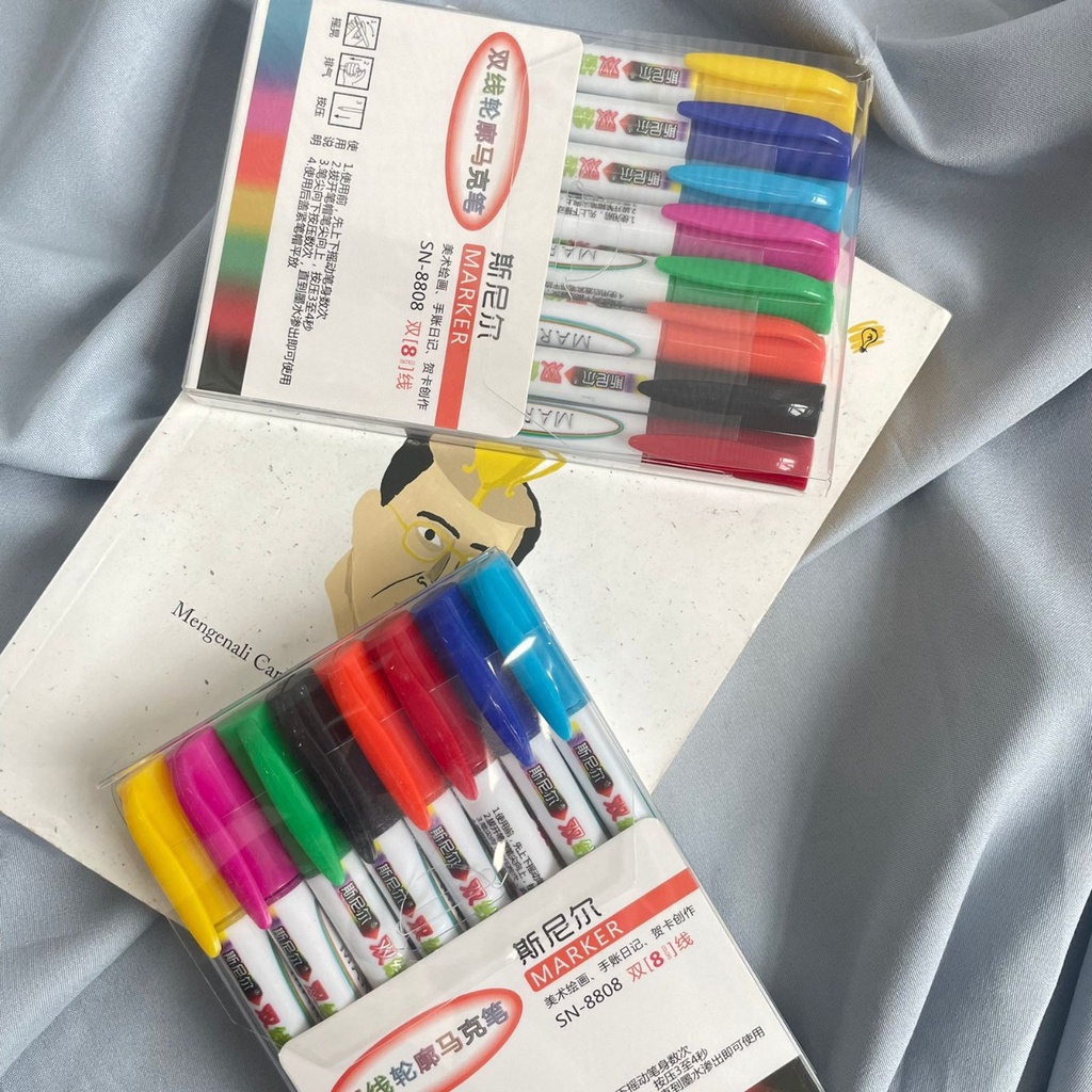 

Stabilo Gliter 1 Set Isi 8 Pcs Lengkap Warna Tinta Glitter Unik Import Highlighter Spidol Unique